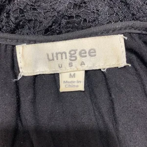 Umgee Lace Tiered Dress Womens Size M Black V-Neck Short Sleeve‎ A7938 thumbnail 2