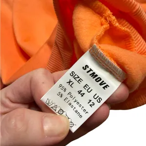 ✨🧡 Shein Orange Daisy Embroidered‎ Crewneck Sweatshirt XL 🧡✨ thumbnail 4