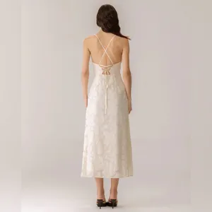 Rihoas Apricot Jacquard Corset Slip Maxi Dress thumbnail 3