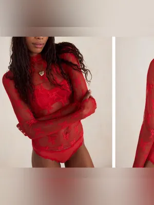 NWT Free People Intimately Lady Lux Layering Top - red racer flame - XS thumbnail 3