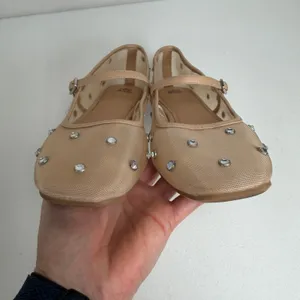 Wild Fable 9.5 Mary Jane Elsa Mesh Ballet Flats Studded Beige Buckle Strap Shoes thumbnail 7