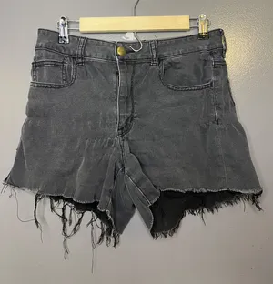 American Eagle Outfitters Shorts Womens 12 Gray Hi Rise Shortie Stretch Cutoff thumbnail 1
