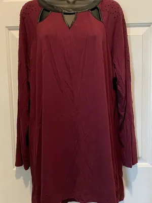 Maroon tunic belle by‎ Kim gravel size xl thumbnail 1