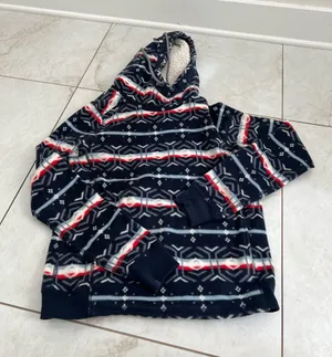 Abercrombie & Fitch Navy Blue Fair Isle Hoodie Size Small thumbnail 1