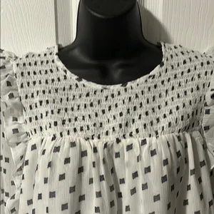 White Puff Sleeve Blouse with Peter Pan Collar thumbnail 10