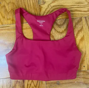 Reformation Burgundy Sports Bra thumbnail 1