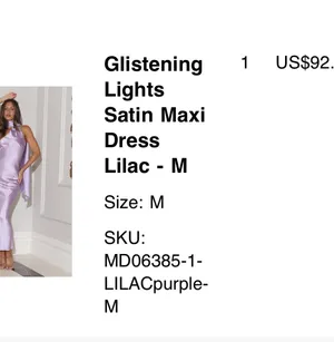Hello Molly Glistening Lights Satin Maxi Dress Lilac thumbnail 6