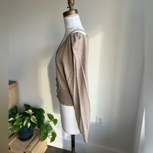 Anthropologie Moth Cardigan Sweater Tan Shoulder Cutout Size S thumbnail 7