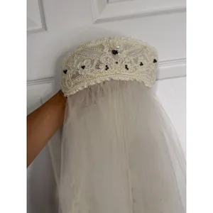 Priscilla Wedding Veil Comb Headpiece Lace Sheer Floral Ivory Wedding Ethereal thumbnail 2