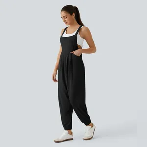 HALARA NWT Pockets Waffle Casual Jogger Overalls black sz Large thumbnail 6