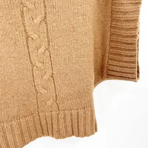 Black Horn Womens Baby Alpaca Blend Knit Poncho Sweater Cable Knit‎ Oversized S thumbnail 2