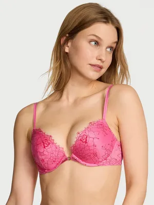 Victoria's Secret Bombshell Bra 34DD *Pink Rose Lace* thumbnail 1