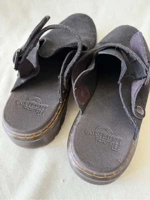 Dr. Martens Carlson Mule Black Suede Slingback Platform Size 9 thumbnail 8