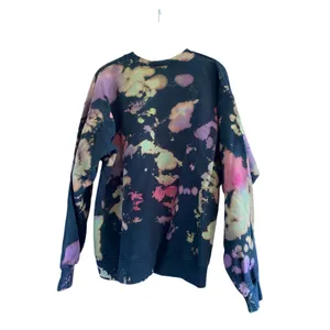 Hanes Ultimate Cotton Black Tie Dye Crewneck Sweatshirt Size Medium thumbnail 6