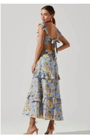 ASTR The Label Lysette Floral Ruffle Cutout Maxi Dress thumbnail 5