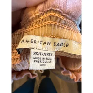 American‎ Eagle Rainbow Smocked Ruffle Mini Dress XS Pink thumbnail 5