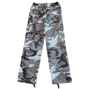 Unbranded Women‎ Cargo Pants Blue Grey Camo High Waist Utility 32 thumbnail 7