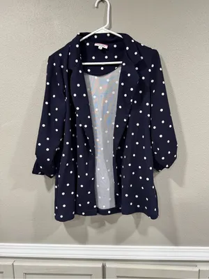 ANDREE BY UNIT Navy and White Polka Dot Girls' Casual Blazer Dress thumbnail 2