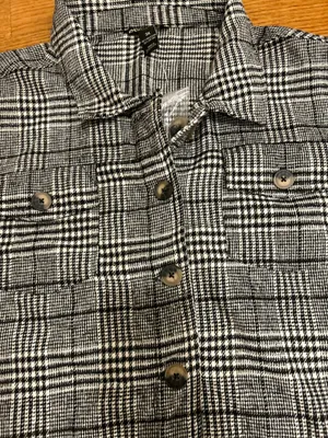 Millenium Plus Size 3X Autumn Essential Black & White Plaid Button thumbnail 15