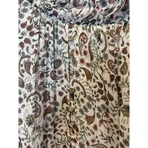 Nicholas Silk Paisley Long Sleeve Midi Dress Size 12 Mock Neck‎ Cuff Sleeve thumbnail 7