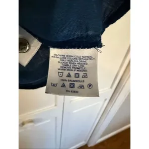 Lands’ End blue cotton button front blouse 14 thumbnail 4