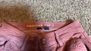 Pink American Eagle Outfitters cotton & viscose cargo pants thumbnail 2