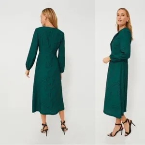 Tuckernuck Pine Twombly Macie Midi Dress S Green Draped NWT thumbnail 8