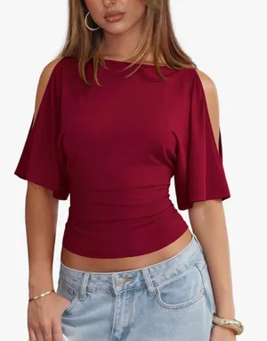 Open Shoulder Going Out Top Red Size XS thumbnail 1