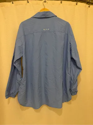 WILO Parachute Shirt Blue Size Medium Lightweight Oversized Button Front NWT thumbnail 2