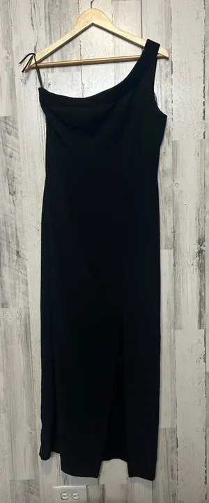 Maggy London Black One Shoulder Formal Gown | Size 6 | Elegant Slit Maxi Dress thumbnail 1