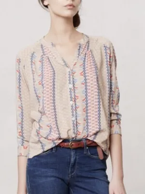 MAEVE By Anthropologie Button Down Blouse in Sunset District thumbnail 1