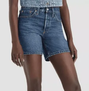 Levi’s 501 6” inseam dark wash high rise Jean shorts size 27 thumbnail 1