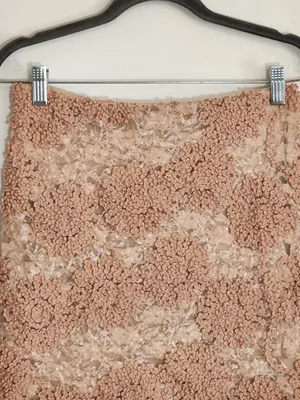 Francesca's Blush Pink Sequin Textured Mini Skirt Size Medium thumbnail 2