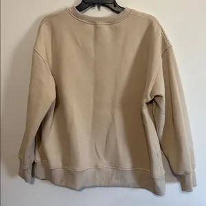 Jade by Jane Beige Cream Patchwork Sweatshirt Colorful Heart Patch Oversized Fit thumbnail 9
