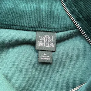 Wild Fable Green‎ Velour 1/2 Zip Sweatshirt Size Medium M thumbnail 3