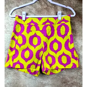 Anthropologie 'Cartonnier' Tailored Remy Shorts Hot Pink Yellow Green sz 4 thumbnail 11
