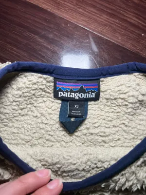 Patagonia Men’s Tan/ Navy Los Gatos Teddy Fleece Crew Neck Size XS thumbnail 4