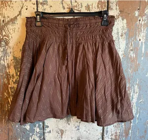 Gap Brown mini skirt metallic threading size small thumbnail 1