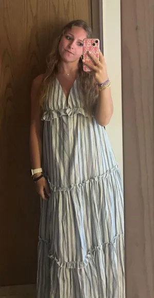 Blue And White Stripe Dress thumbnail 2