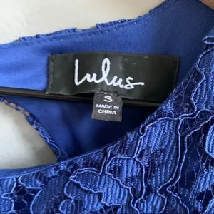 NWT Lulu’s Lace Overlay Royal Blue Dress Gown Size Small thumbnail 4