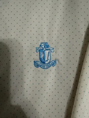 FootJoy Men’s White Polo with Light Blue Dots & Crest thumbnail 3