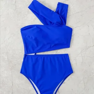 Amazon Cut out One Pice Royal Blue bathing Suit New size Xl . Beautiful color thumbnail 4