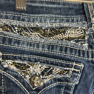 Miss Me ladies bootcut denim jeans‎ with studded bling gem pockets size 27 thumbnail 15