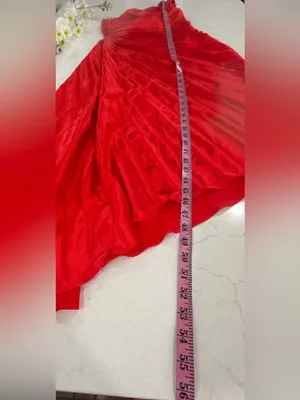 Aakaa One-Shoulder Red Pleated Midi Dress with Side Cutout Detail thumbnail 7