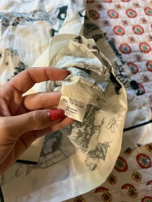 EUC Anthropologie Katie Kime Holiday Pajama Set size XL retails $128 thumbnail 7