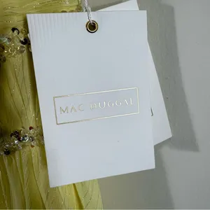 NWT Mac Duggal Yellow Beaded Ruffle High Low Gown Size 0 thumbnail 5
