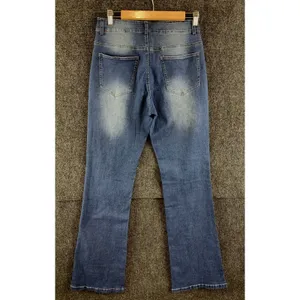 High Waisted Flare Jeans Medium Wash Distress Fade Womens Size S NEW thumbnail 11