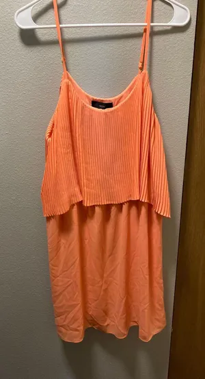 Mossimo Peach Pleated Overlay Dress thumbnail 3