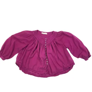 FREE PEOPLE Flowy Pintuck Blouse Sz XS Purple Boho Coastal Breezy Festival Beach thumbnail 6