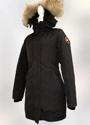 Canada Goose Black Parka with Fur Trim Hood – Authentic Women’s Jacket Size XS thumbnail 1
